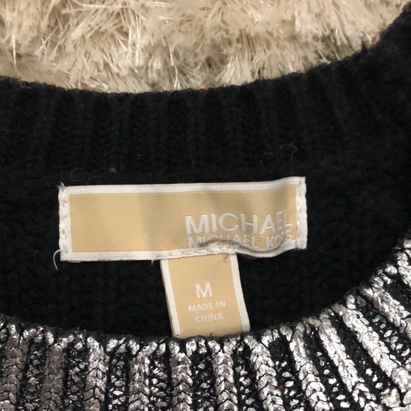 MICHAEL Michael KORS Metallic Grey & Black Stripped sweater - Picture 8 of 17